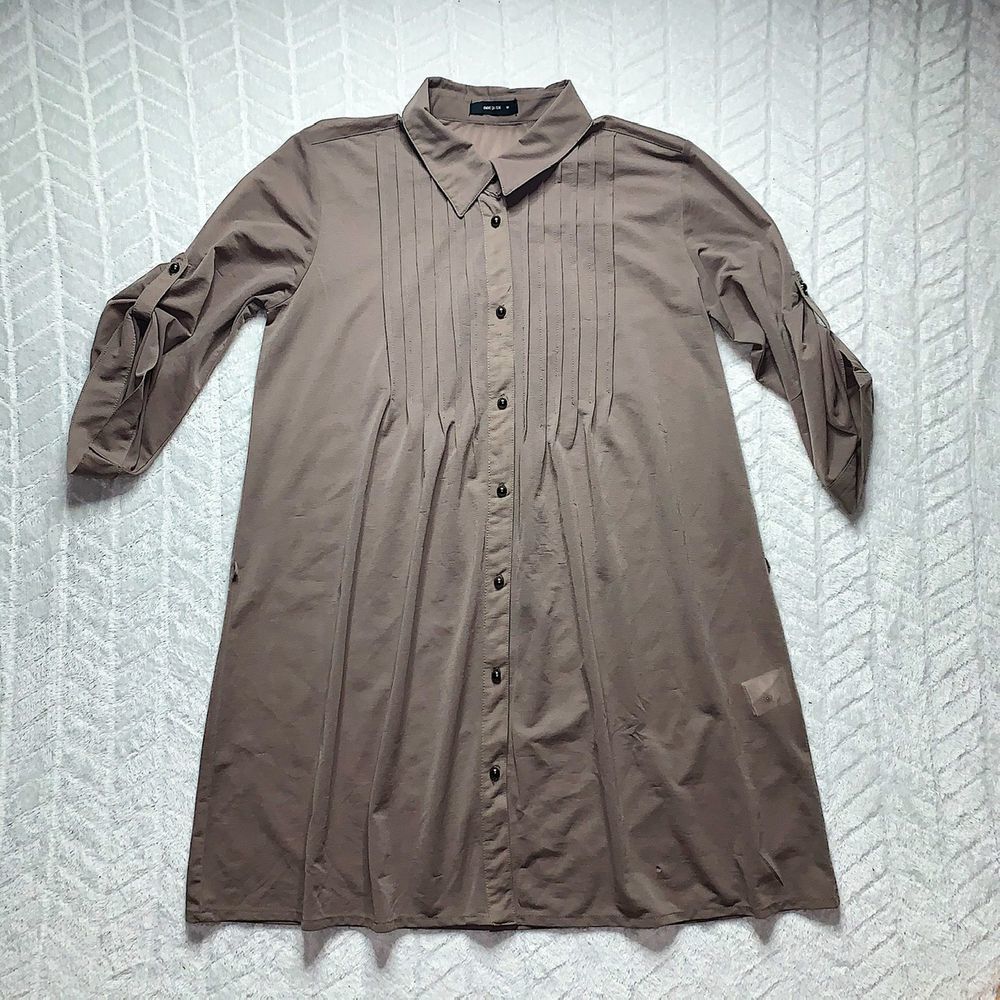COMME CA ISM Tunic Top Button-Down Shirt